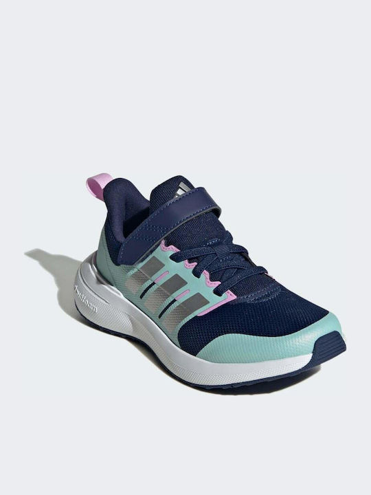 Fortarun Fortarun 2.0 Kids Sports Shoes Running with Hoop & Loop Closure Dark Blue / Silver Metallic / Semi Flash Aqua