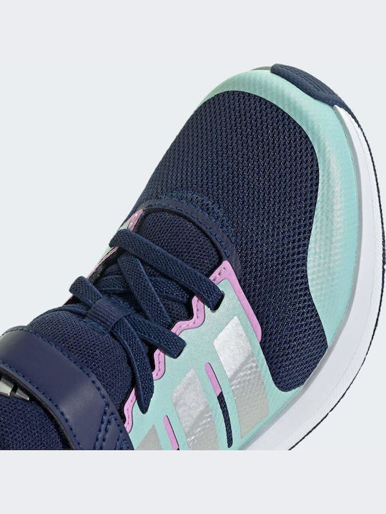 Fortarun Fortarun 2.0 Kids Sports Shoes Running with Hoop & Loop Closure Dark Blue / Silver Metallic / Semi Flash Aqua