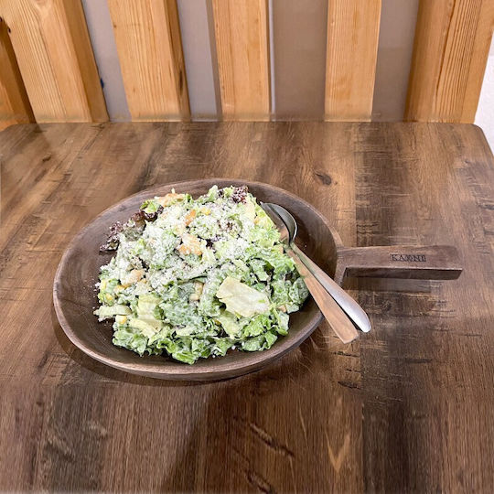 Nakaro Wood Serving Bowl Round Wooden with Diameter 38cm
