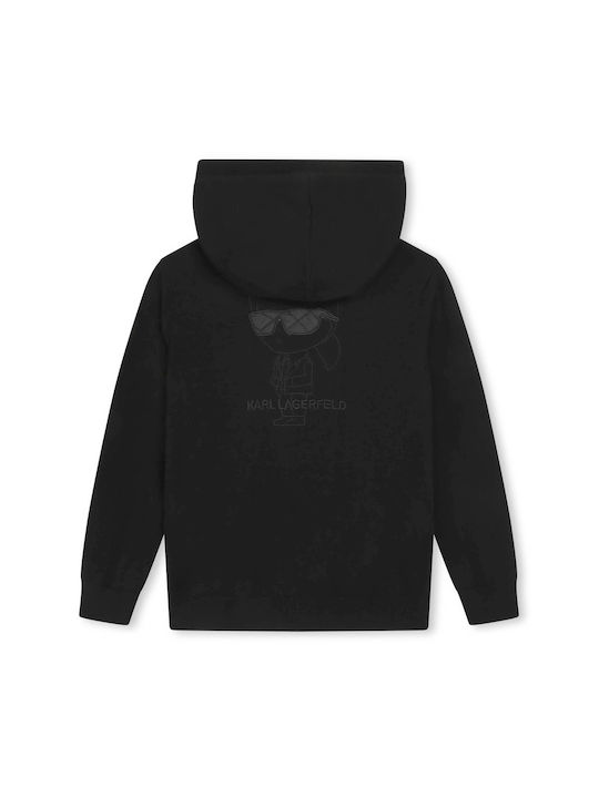 Karl Lagerfeld Kids Cardigan Knitted with Hood Black