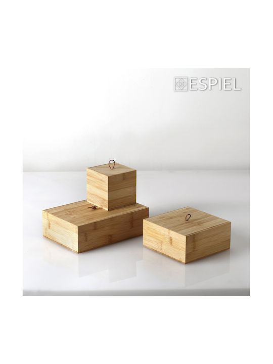 Espiel Set 1pcs Jars General Use with Lid Wooden Brown