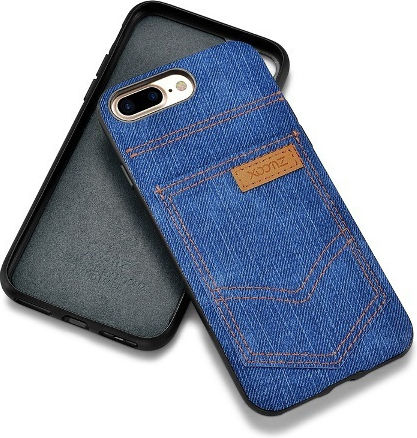 Xoomz Back Cover Piele artificială Albastru (iPhone 8/7)