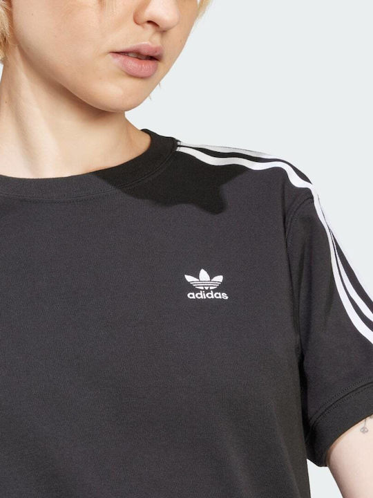 Adidas 3-stripes Γυναικείο Αθλητικό T-shirt Μαύρο