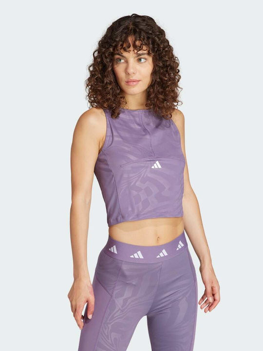 Performance Women's Athletic Crop Top Sleeveless Fast Drying Purple