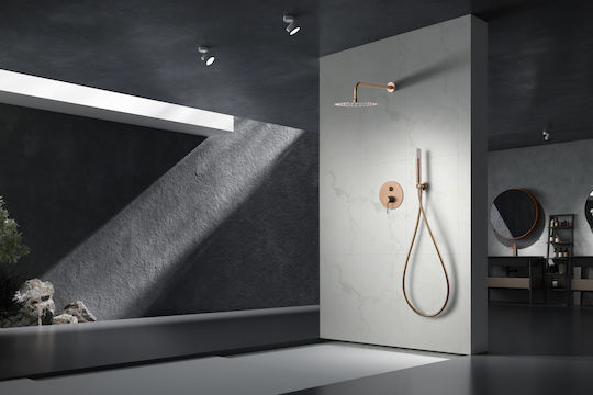 Imex 13453 Set Mischer & Duschkopf für Wandmontage für Dusche 2 Ausgänge Matte Rose Gold / Copper Imex 13453 Set Mischer & Duschkopf für Wandmontage für Dusche 2 Ausgänge Matte Rose Gold / Copper