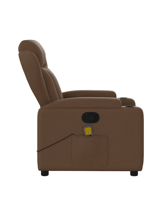 Πολυθρόνα Relax Massage με Υποπόδιο Καφέ 77x94.5x100cm