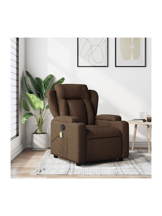 Πολυθρόνα Relax Massage με Υποπόδιο Καφέ 77x94.5x100cm