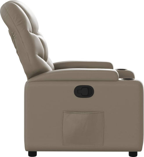 Relax Armchair with Footstool from Leatherette Cappuccino 74x89x100cm