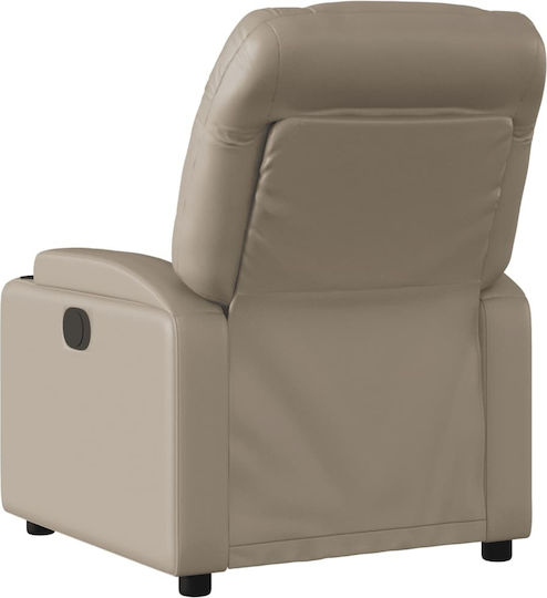 Relax Armchair with Footstool from Leatherette Cappuccino 74x89x100cm