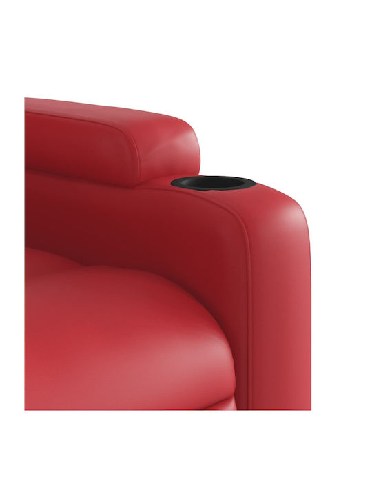Relaxsessel mit Fußhocker aus Kunstleder Red 74x89x100cm
