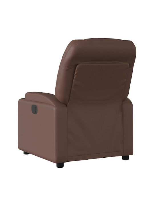 Πολυθρόνα Relax Massage με Υποπόδιο από Δερματίνη Καφέ 74x89x100cm
