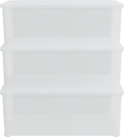 vidaXL Пластмасова Кутия За Съхранение С Капак Прозрачна 37x26x13см 3 Бройки