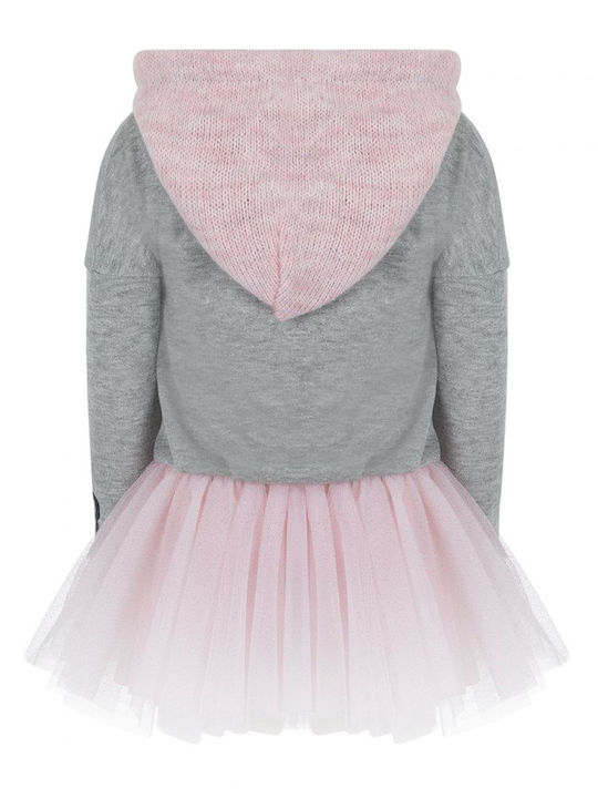 Lapin Kids Dress Tulle Long Sleeve Grey