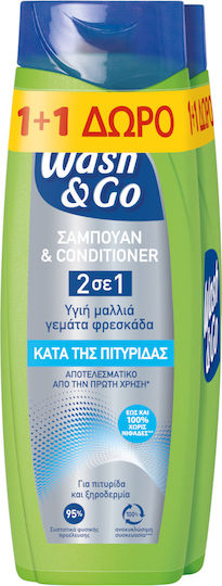 Wash & Go Shampoos Against Dandruff & Dry Scalp for Dry Hair 2x360ml