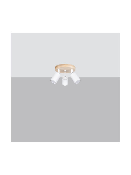 Sollux Spot with 10 Lights and with Socket GU10 in White Color