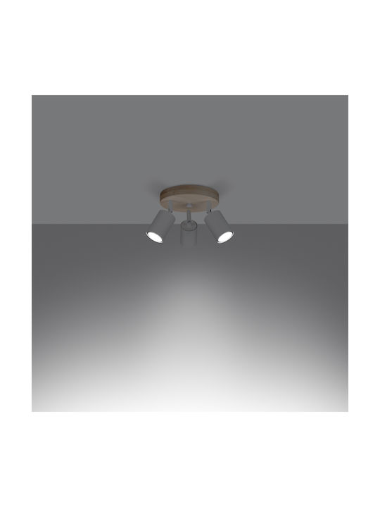 Sollux Spot with 10 Lights and with Socket GU10 in White Color