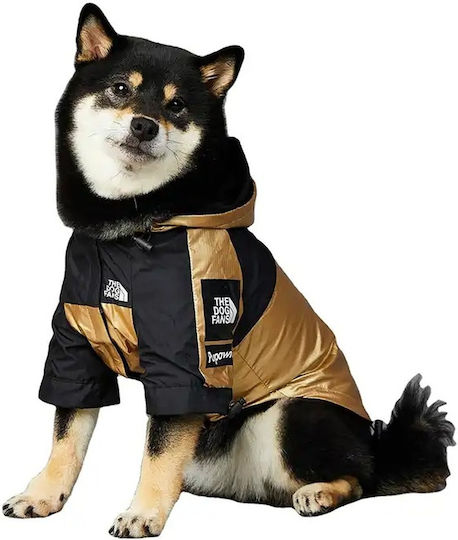 Gold Waterproof Dog Coat with Hood