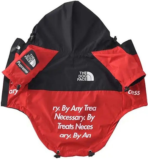 Red Waterproof Dog Coat with Hood