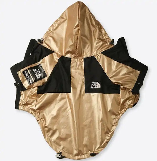 Gold Waterproof Dog Coat with Hood