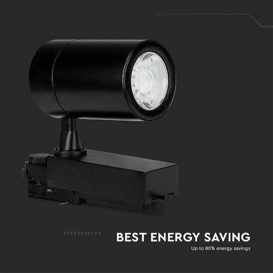 V-TAC Μονό LED Ψυχρό Λευκό Σποτ σε Μαύρο Χρώμα