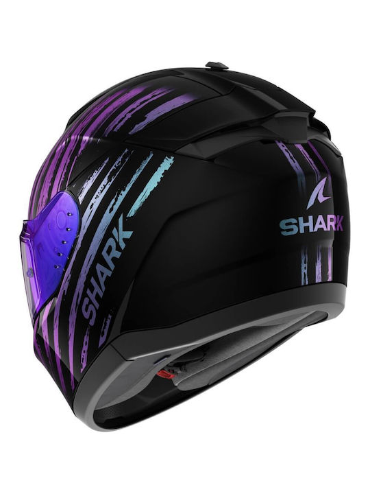 Shark Ridill 2 Assya Black/Purple Motorcycle Helmet Full Face ECE 22.06 1540gr with Pinlock and Sunvisor