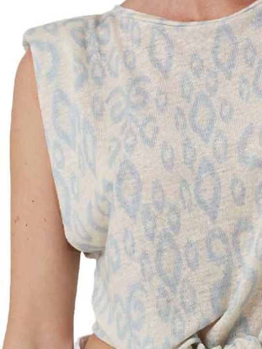 Γυναικεία Μπλούζα Αμάνικη ikat blue