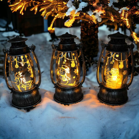 Christmas White Battery Lantern 13x7cm (Μiscellaneous Designs)