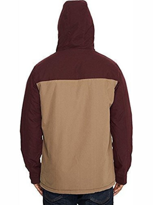 Globe Herren Winter Jacke Parka Burgundisch