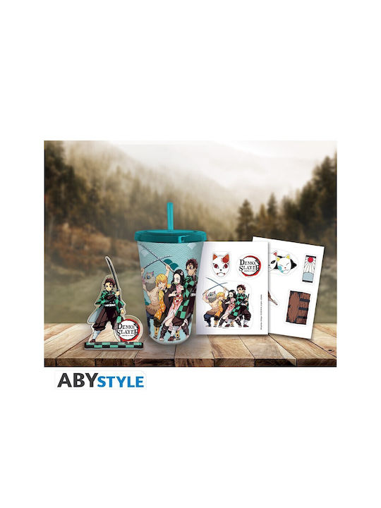 Abysse Tumbler Ποτήρι από Πλαστικό με Καλαμάκι 470ml