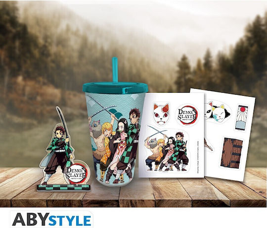 Abysse Tumbler Glass Cocktail/Drinking made of Plastic with straw 470ml