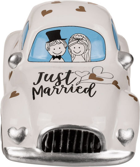 Out of the Blue Just Married Kids Ceramic Money Box White 16x8cm