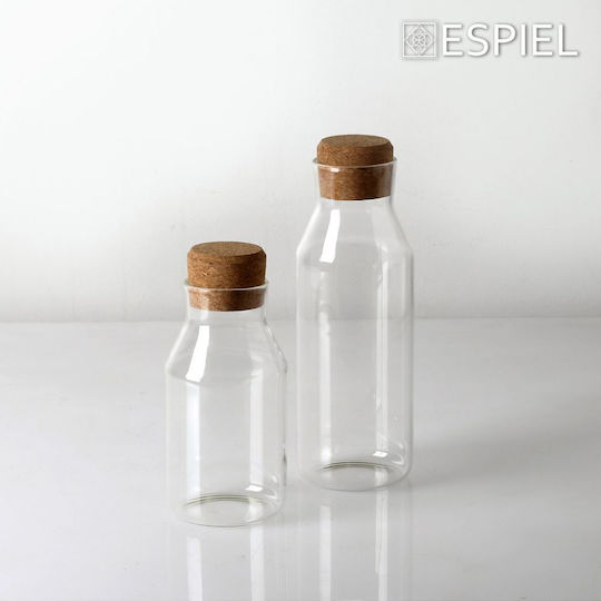 Espiel Flasche Wasser Glas mit Korken Transparent 500ml Espiel Flasche Wasser Glas mit Korken Transparent 500ml