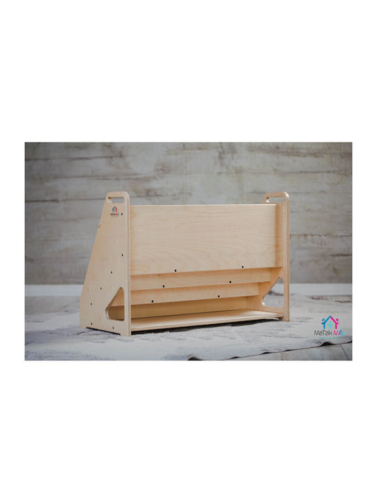 Kids Wooden Bookcase Beige 73x35x50cm