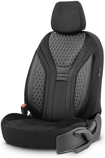 Auto Gs Σετ Καλύμματα Αυτοκινήτου 11τμχ Δερματίνη Design Μαύρα