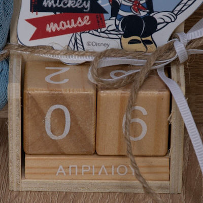 Christening Favor with Calendar made of Wood