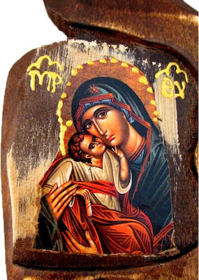 Christening Favor with Religious Icon made of Wood