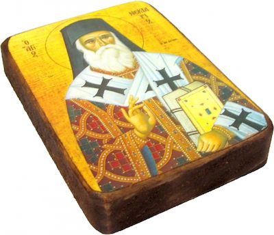 Christening Favor with Religious Icon made of Wood