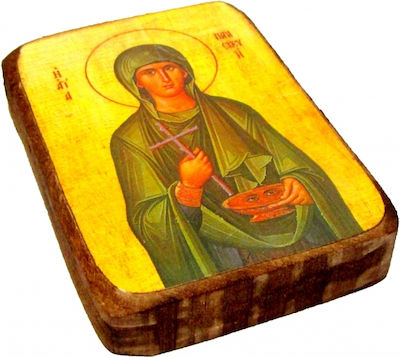 Christening Favor with Religious Icon made of Wood