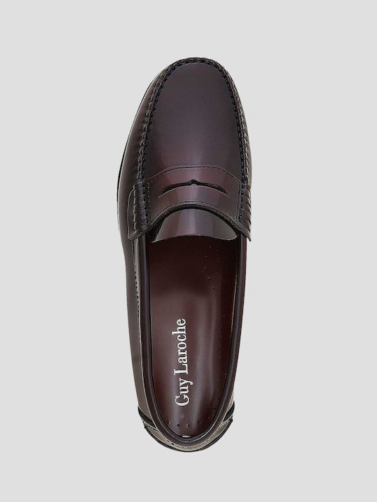 Guy Laroche Men's Leather Loafers Burgundy