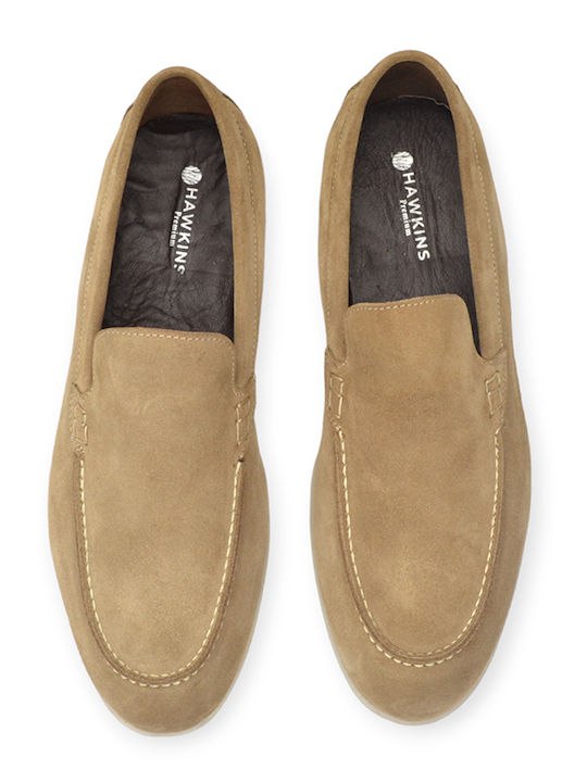 Hawkins Premium Men's Leather Moccasins Beige