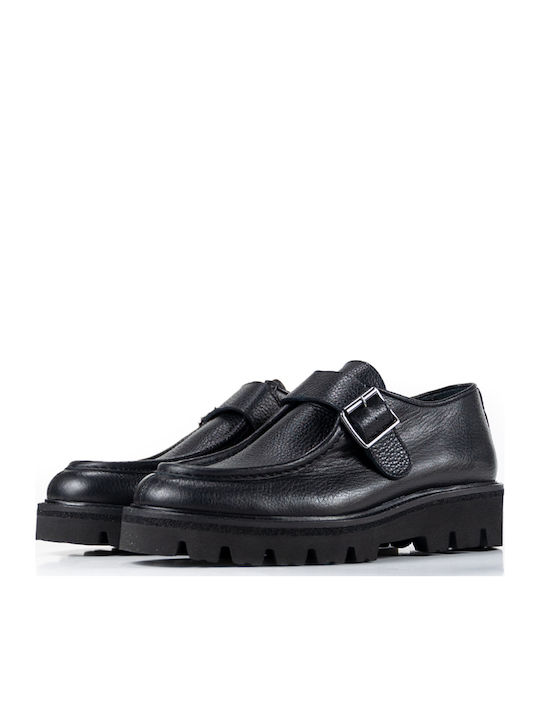 Leather Men's Loafers in Black Color