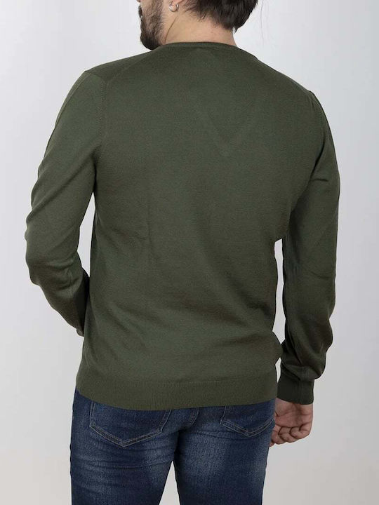 La Fileria Herren Shirt mit V-Ausschnitt Khaki