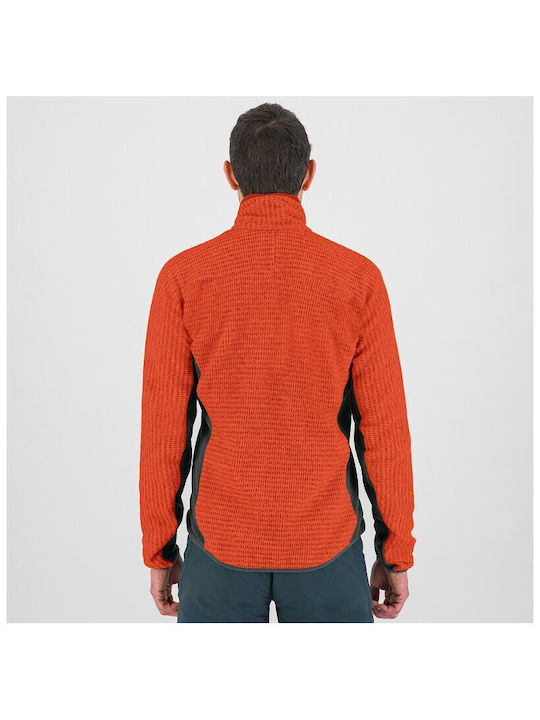 Karpos Outdoor Ανδρική Ζακέτα Fleece με Φερμουάρ Spicy Orange/Black Sand