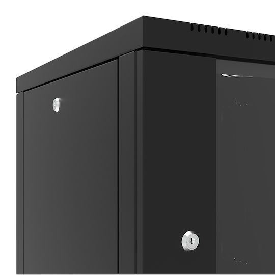 Canovate Монтиран на стена Рак кабинет 6U 60x56см Черен WS3O-9-0665A