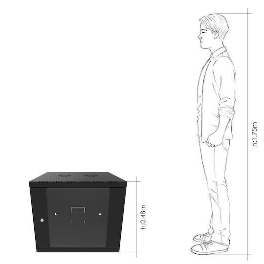 Canovate Montat pe perete Cabină Rack 9U 60x56cm Negru WS3O-9-0965A