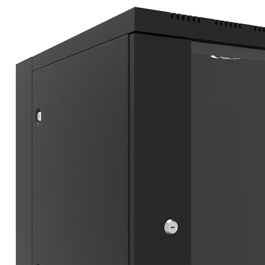 Canovate Монтиран на стена Рак кабинет 15U 60x65см Черен WS3D-9-156HA
