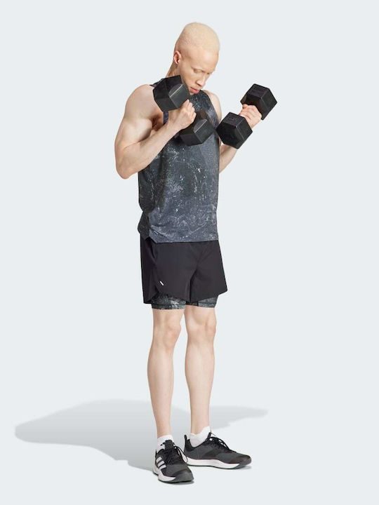 Power Workout 2 в 1 Мъжка Черна Бермуда
