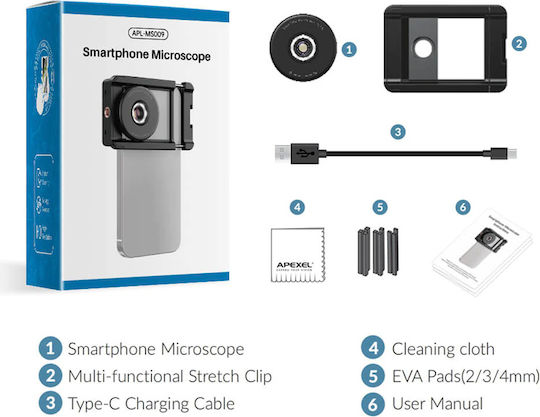 Apexel Phone Camera Lens Set Microscope 100x