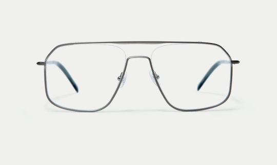 Gigi Barcelona Men's Metal Prescription Eyeglass Frame Made of Titanium Silver 8114/9
