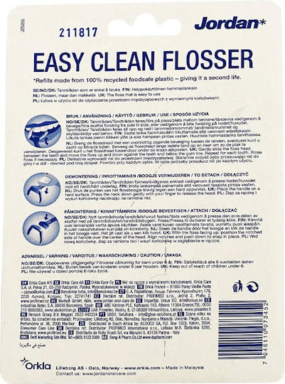 Jordan Easy Clean Flosser with Handle Gray 20pcs & Refills 20pcs